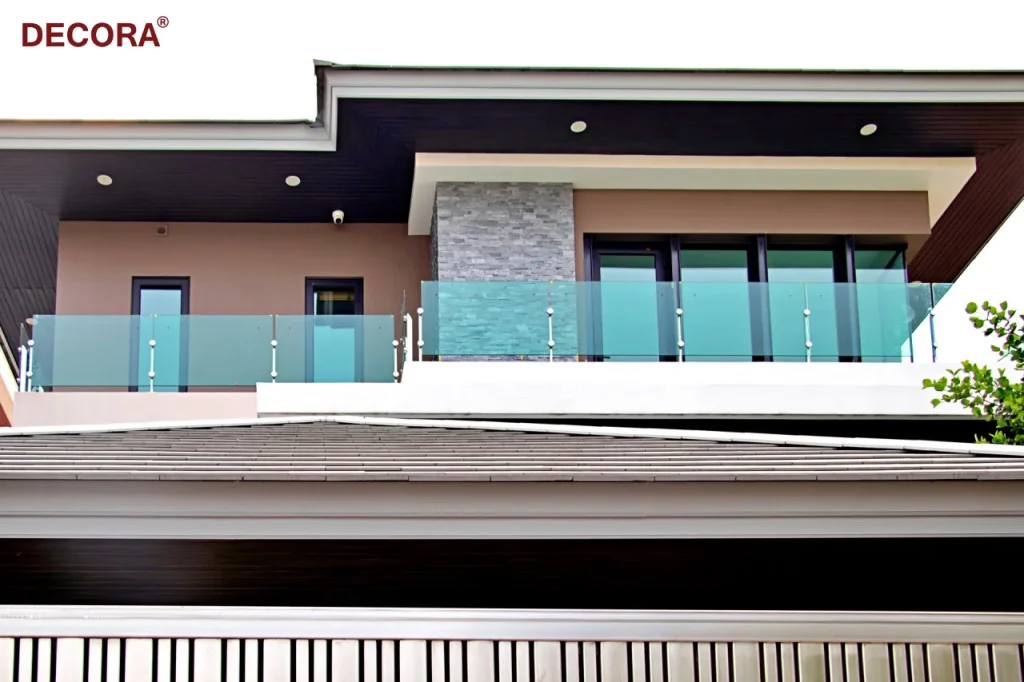 ราวระเบียง ราวกันตกกระจก